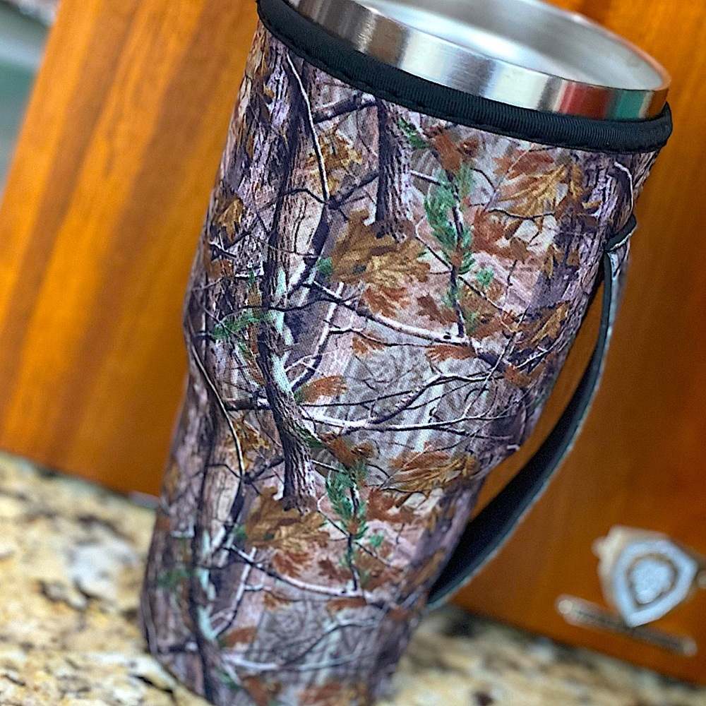 Camouflage Neoprene Koozie Sleeve W/Strap Handle